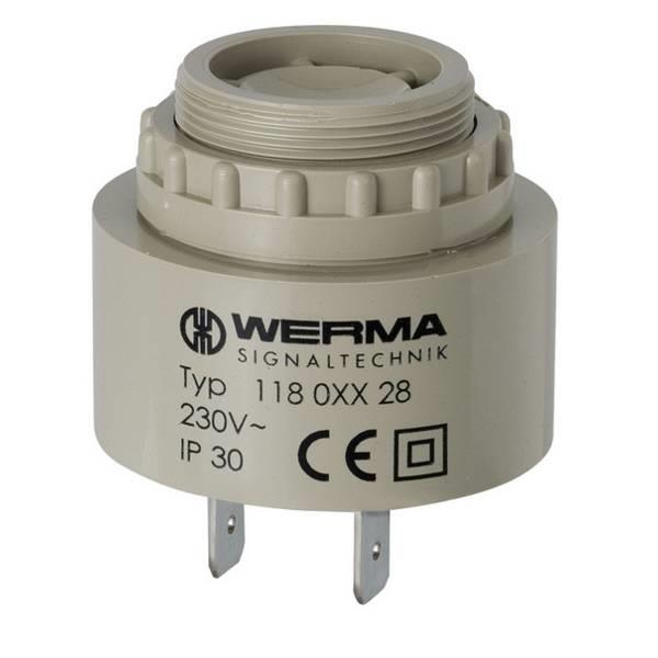 118.068.14 Werma  Buzzer 118  12vDC/AC Continuous Tone 90dB(A) IP30 øM28 Panel Mount